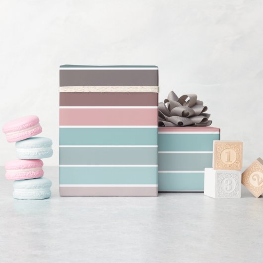 Pretty Multicolored Stripe  Cadeaupapier (Baby Shower)