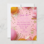 Pretty n Pink! Custom Birthday Party Invitation Kaart (Voorkant)