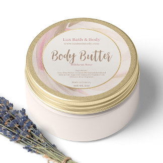 Pretty Neutral Pink Brushstroke Gold Product Label