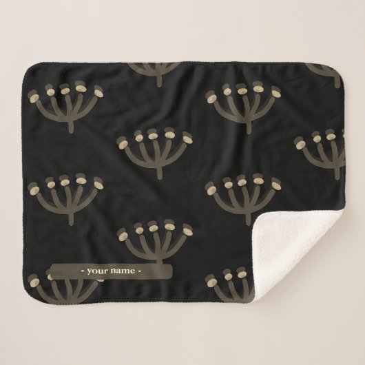 Pretty Night Mimosa Floral Customize Sherpa Deken (Voorkant (horizontaal))