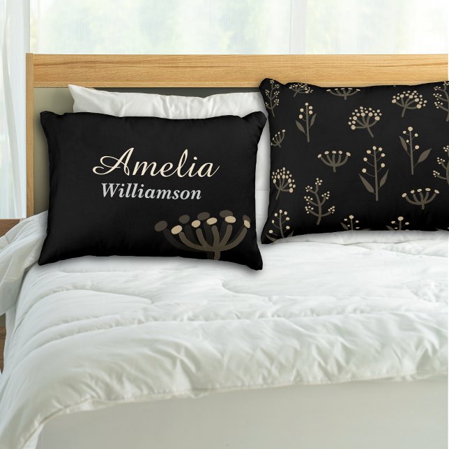 Pretty Night Mimosa Florals Personalize Accent Kussen (Creator heeft geüpload)