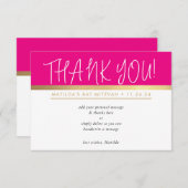 PRETTY NOTE ultra trendy roze zwart goud Bedankkaart (Voorkant / Achterkant)