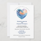 Pretty Ocean Wave Heart Wedding Kaart (Voorkant)