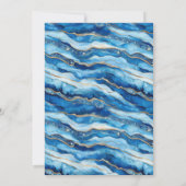 Pretty Ocean Wave Heart Wedding Kaart (Achterkant)