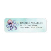 Pretty Octopus Return Address Labels (Voorkant)