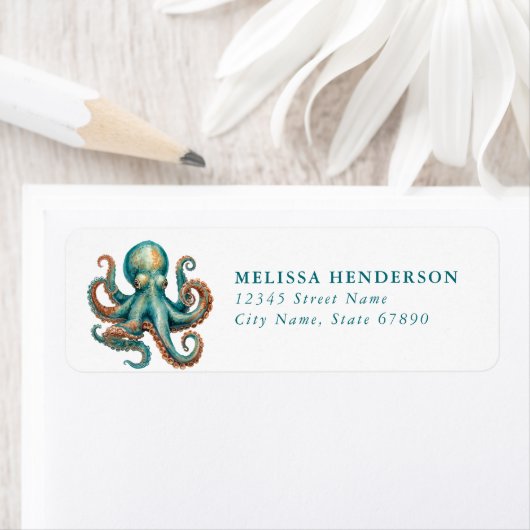 Pretty Octopus Return Address Labels (Insitu)