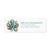 Pretty Octopus Return Address Labels (Voorkant)
