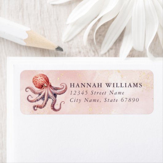 Pretty Octopus Return Address Labels (Insitu)