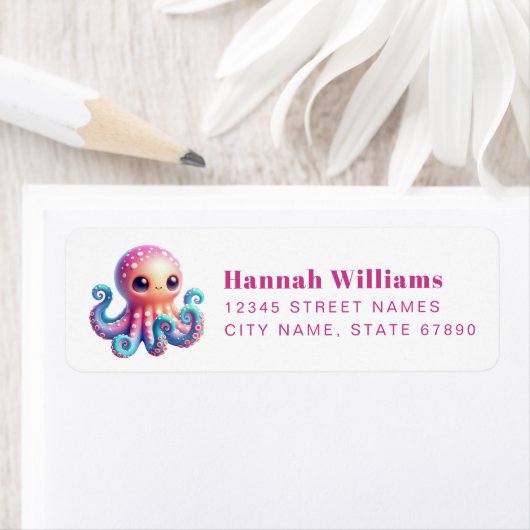 Pretty Octopus Return Address Labels (Insitu)