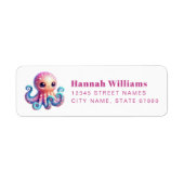 Pretty Octopus Return Address Labels (Voorkant)