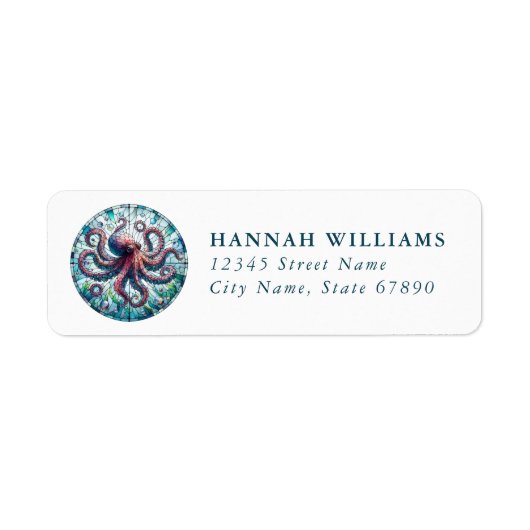 Pretty Octopus Return Address Labels (Voorkant)