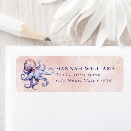 Pretty Octopus Return Address Labels (Insitu)