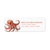 Pretty Octopus Return Address Labels (Voorkant)