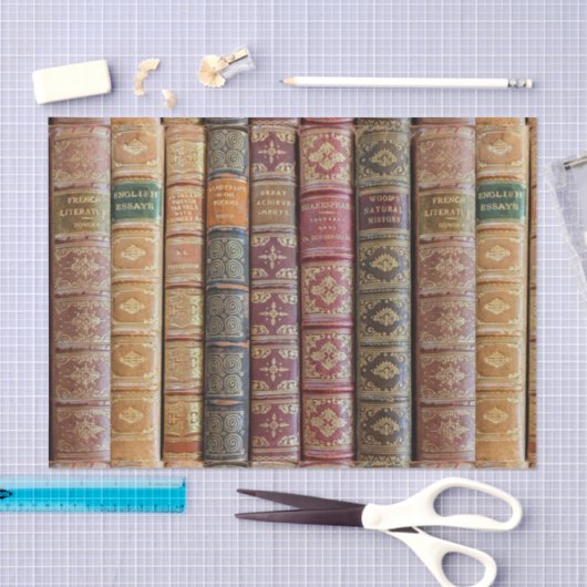 Pretty Old Book Spines Decoupage Tissuepapier (Craft)