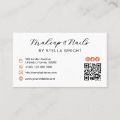 Pretty Orange Bow Beauty QR Code Visitekaartje (Achterkant)