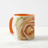 Pretty Orange Cream Rose Art Coffee Tea Mug Mok (Voorkant links)