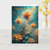 Pretty Orange Flowers  Kaart (Gele Bloem)