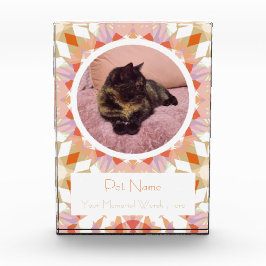 Pretty Orange Green Pet Cat Dog Memorial Keepsake Fotoblokken
