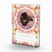 Pretty Orange Green Pet Cat Dog Memorial Keepsake Fotoblokken (Rechts)