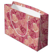 Pretty Painted Roses Print Large Gift Bag Groot Cadeauzakje (Achterkant Gekanteld)