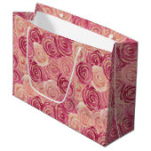 Pretty Painted Roses Print Large Gift Bag Groot Cadeauzakje (Voorkant Gekanteld)