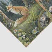 Pretty Pair of Foxes in the Forest Moonlight Tissuepapier (Detail)
