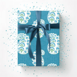 Pretty Paisley in Green and Aqua Cadeaupapier