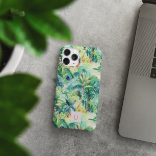 Pretty Palms Greenery   Initiële Monogram iPhone 16 Pro Max Hoesje