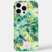 Pretty Palms Greenery | Initiële Monogram Case-Mate iPhone Case (Achterkant)