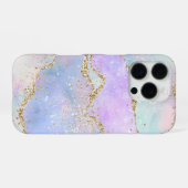 Pretty Pastel Agate | Gouden Glitter Ader Waterver iPhone Hoesje (Achterkant horizontaal)