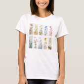 PRETTY PASTEL BOHO WILDFLOWER BRUSHSTROKES T-SHIRT (Voorkant)