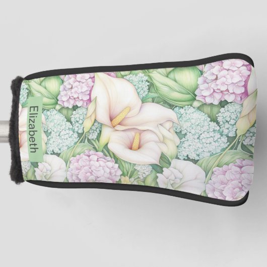 Pretty Pastel Calla Lily Personalized Golfheadcover (Voorkant)