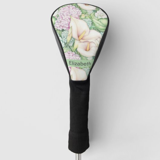 Pretty Pastel Calla Lily Personalized Golfheadcover (Voorkant)