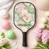 Pretty Pastel Calla Lily Personalized Pickleball Paddle
