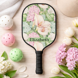Pretty Pastel Calla Lily Personalized Pickleball Paddle