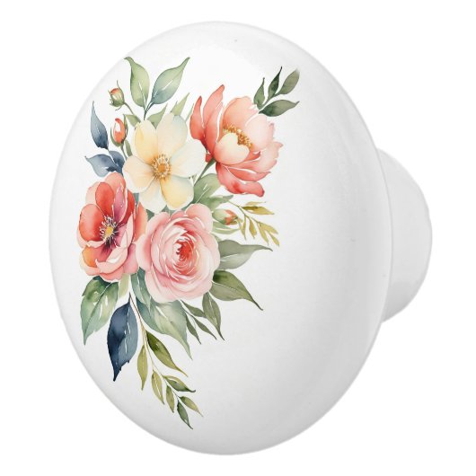 Pretty Pastel Floral Keramische Knop (Rechts)