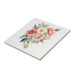 Pretty Pastel Floral Tegeltje