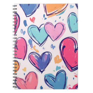 Pretty Pastel Love Hearts Valentines Notitieboek