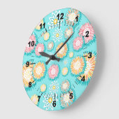 Pretty Pastel Pattern Unique Decorative Wall Grote Klok (Hoek)