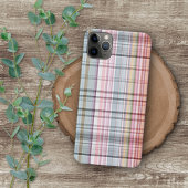 Pretty Pastel Pink Blue Retro Tartan Plaid Pattern Case-Mate iPhone Case