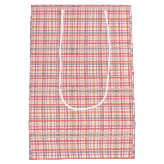 Pretty Pastel Plaid Medium Cadeauzakje (Achterkant)