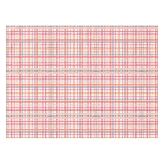 Pretty Pastel Plaid Tafelkleed (Voorkant (Horizontaal))
