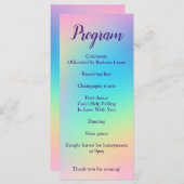 Pretty Pastel Rainbow Gradient Wedding Program Programmakaart (Voorkant / Achterkant)