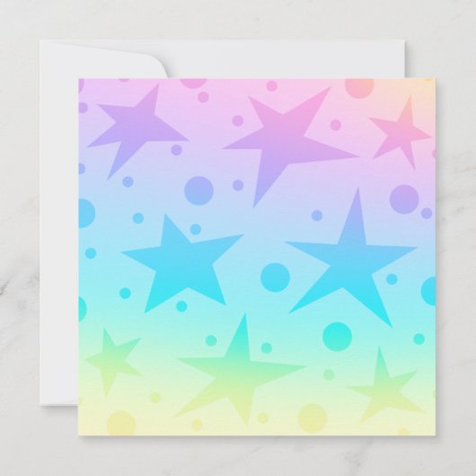 Pretty Pastel Stars And Dots Gradient Kaart (Achterkant)