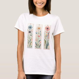 PRETTY PASTEL WILDFLOWER BRUSHSTROKES T-SHIRT