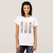 PRETTY PASTEL WILDFLOWER BRUSHSTROKES T-SHIRT (Voorkant volledig)
