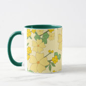 Pretty Pastel Yellow Floral Pattern, Mok (Links)