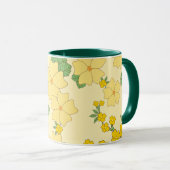 Pretty Pastel Yellow Floral Pattern, Mok (Voorkant rechts)