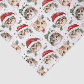 Pretty Pattern Christmas Cat Face Illustrations Tissuepapier (Detail)