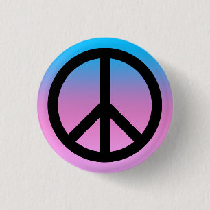 Pretty Peace Symbol Button